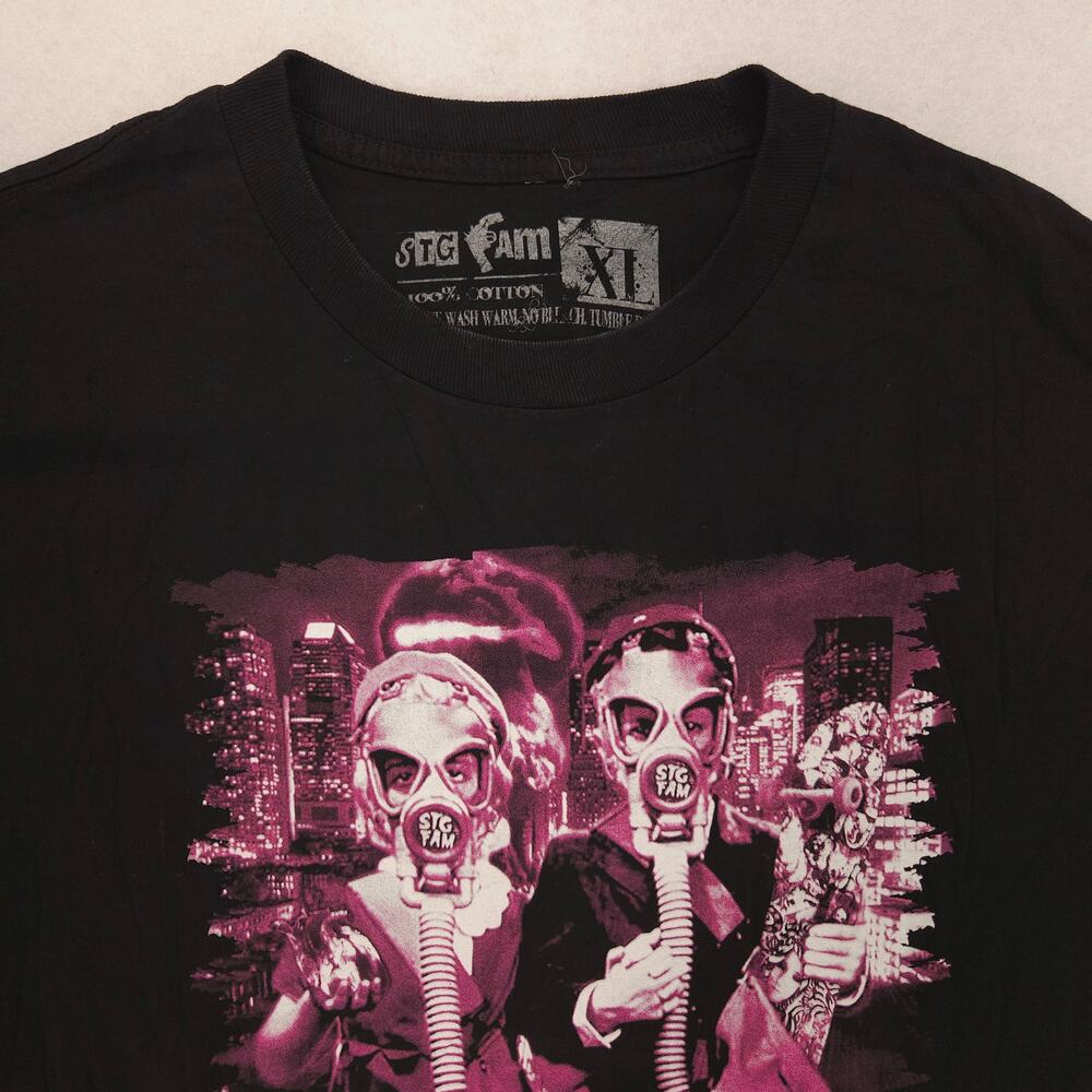 STG Fam Graphic Short Sleeve Crew Neck T-Shirt Mens Size Extra Large XL Black